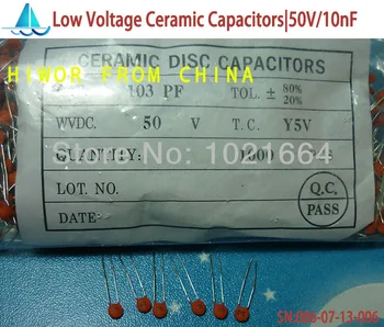 (1000 шт./лот) (Керамические конденсаторы|низкого напряжения) 50V 103 10nF 0,01мкФ, Керамический дисковый конденсатор Низкого напряжения, ТОЛ.10% Изображение